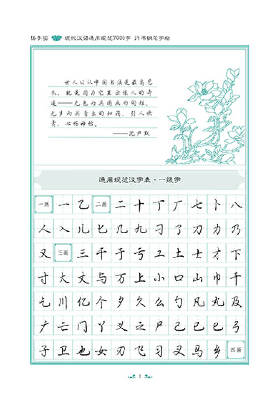 杨子实 现代汉语通用规范7000字 行书钢笔字帖