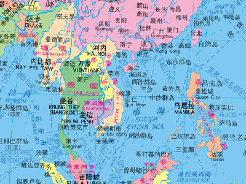 世界热点国家地图--世界国家和地区地图挂图 折叠图(折挂两用 中外文