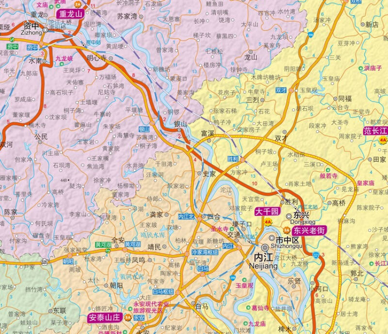 内江市旅游交通图
