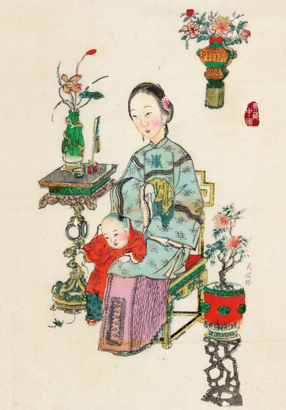 如花美眷:清代仕女年画(汉英明信片)