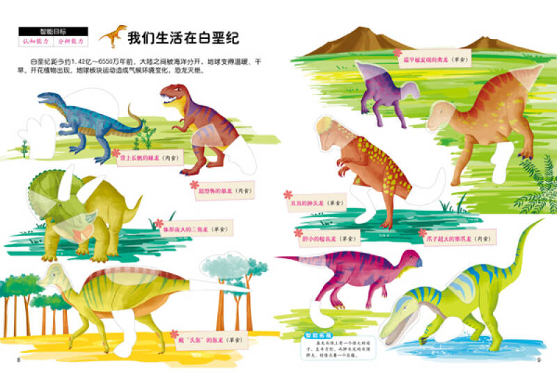 宝宝认知贴纸300:恐龙