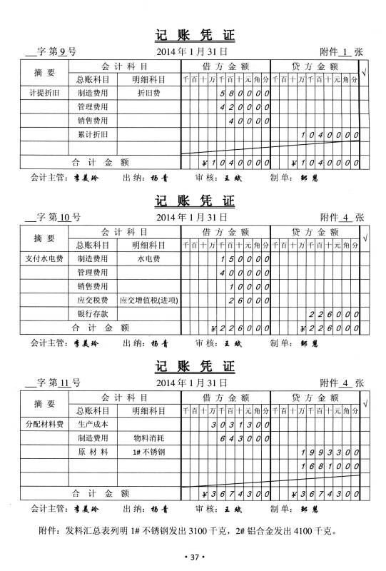 会计手工账技能训练题库(上)