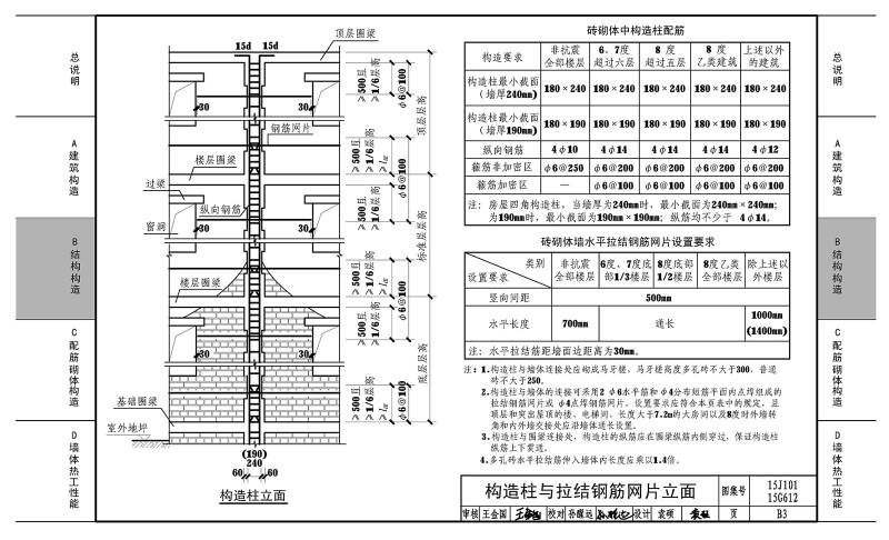 砖墙建筑,结构构造(15j101 15g612替代04j101,04g612)