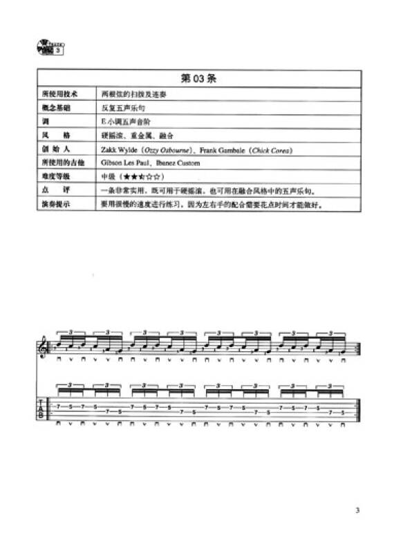 现代电吉他60条扫拨乐句