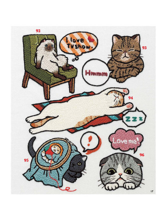 治愈系可爱猫咪刺绣380款