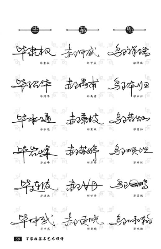 百家姓签名艺术设计