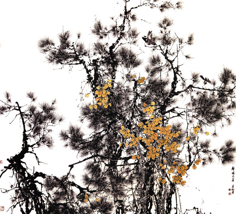 中国现当代名家画范:顾青蛟写意松树