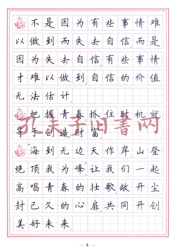 学生楷书实用字帖:青春寄语 楷书钢笔字帖