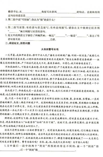 天天练系列·小升初考前专项强化训练：语文