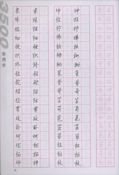 3500常用字顧仲安正書行書對照速成