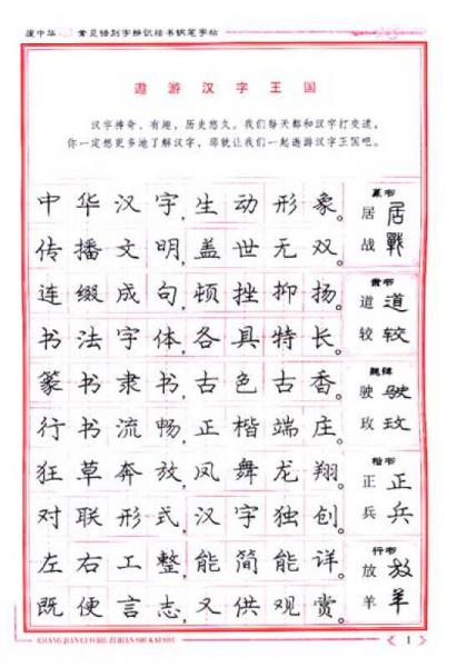 庞中华常见错别字辨识：楷书