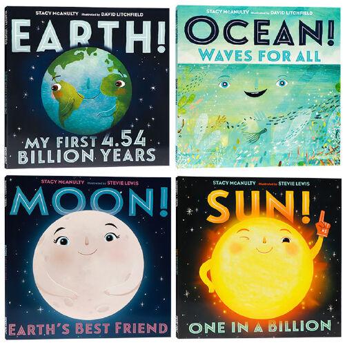 英文原版 宇宙元素的自白 Elements of the Universe 太阳地球月亮海洋4册 绘本儿童科普知识 英语启蒙学习图画书 David Litchfield