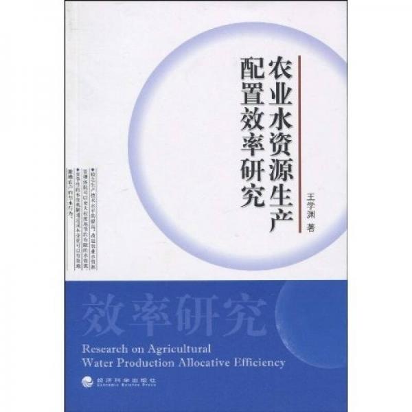 农业水资源生产配置效率研究