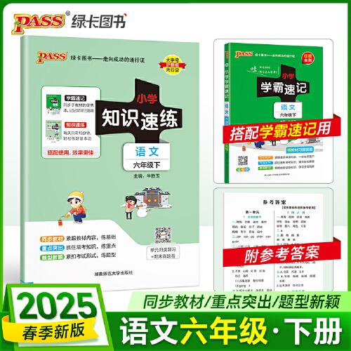 2025春季新版小学知识速练语文六年级下册人教版 同步教材基础一课一练常考重点题型