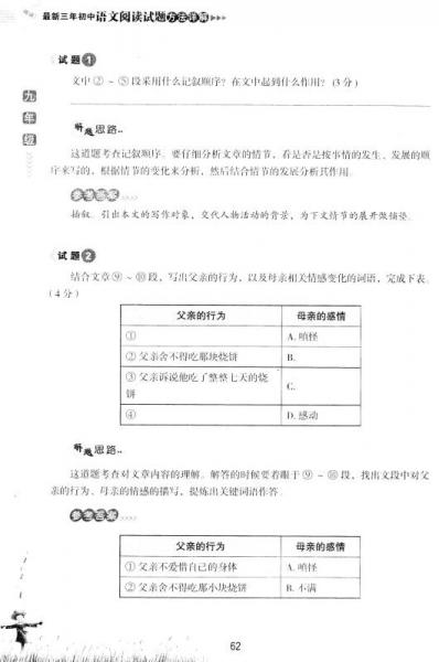 方洲新概念·最新三年初中语文阅读试题方法详解：九年级