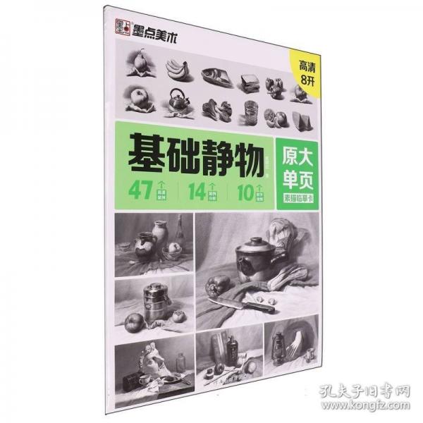 墨點字帖 原大單頁素描臨摹卡基礎靜物 8K高清練習畫創(chuàng)意單體組合步驟結構入門教材教學畫冊教程美術繪畫藝考