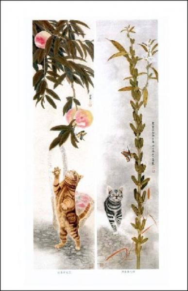 当代国画名家：工笔花鸟四条屏