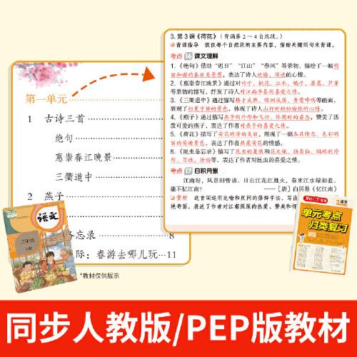 2024春小学单元考点归类复习 语文+数学二年级下册单元考点知识归纳总结