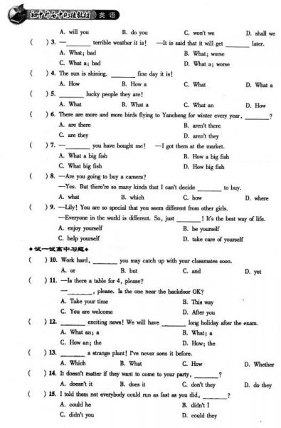 初中升高中衔接教材：英语