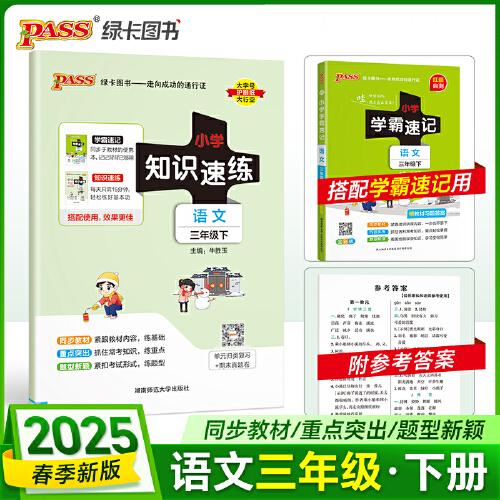 2025春季新版小学知识速练语文三年级下册人教版 同步教材基础一课一练常考重点题型