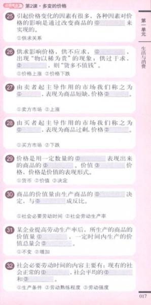 无敌每考必出系列：无敌高中政治必背考点