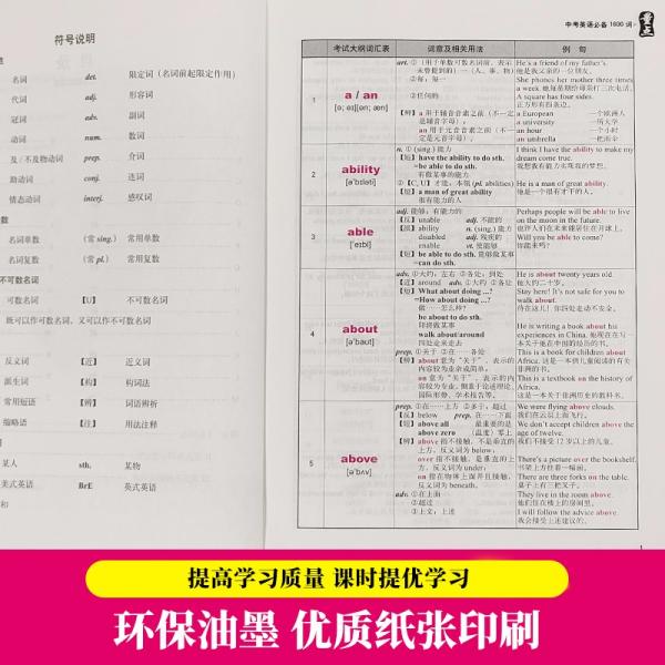 量点中考英语必备1600词初中英语语法强化训练专项练习中考英语复习资料