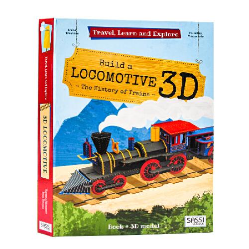 英文原版Travel Learn And Explore Locomotive 3D火車頭模型書 科普