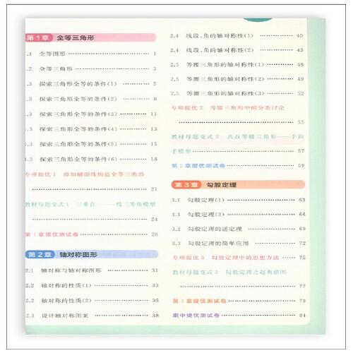 2022秋亮点给力提优课时作业本八年级数学上册苏科版中学教辅课本同步全解复题库辅导教辅练册