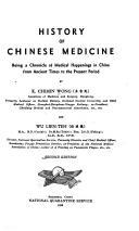 History of Chinese medicine：being a chronicle of medical happenings in China from ancient times to the present period