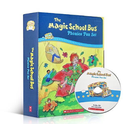 英文原版神奇校車自然拼讀法 Magic School Bus Phonics Fun 禮盒裝12冊附CD 兒童英語趣味故事科普百科讀物