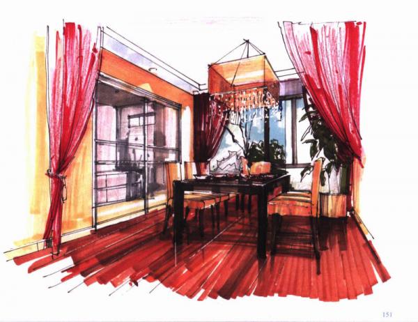 手绘家居空间设计与表现/普通高等院校“十二五”艺术与设计专业规划教材