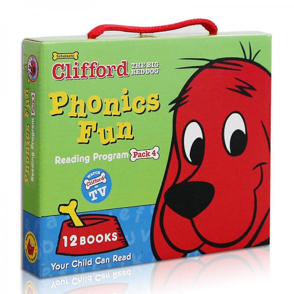 Clifford Phonics Fun Box Set #4 (Books + CD)  大红狗趣味自然拼读套装4，12册书附CD 