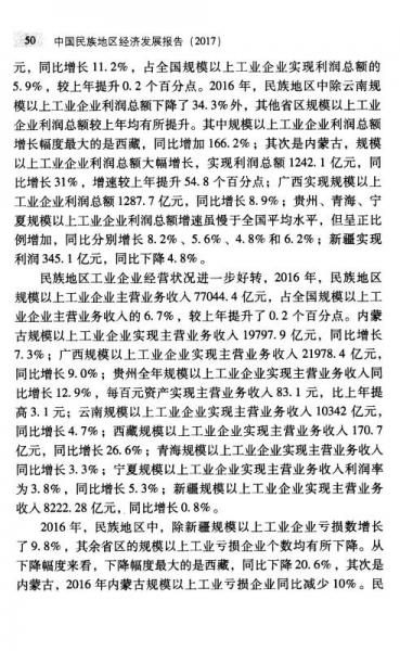 中国民族地区经济发展报告2017