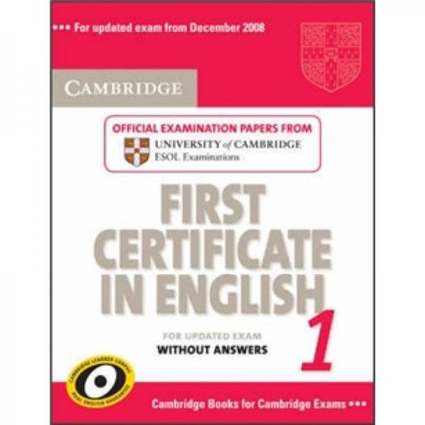Cambridge First Certificate in English 1 for Updated Exam Student's Book without answers