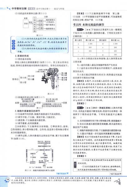金星教育系列丛书·中学教材全解·高中生物：稳态与环境