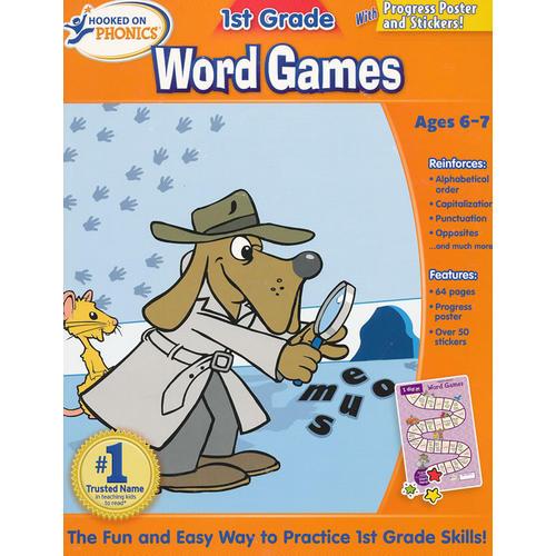 Hooked on Phonics First Grade Word Games Workbook迷上自然发音法 G-1 单词游戏练习册