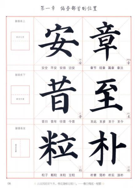 中小学生字帖 偏旁部首：颜真卿楷书