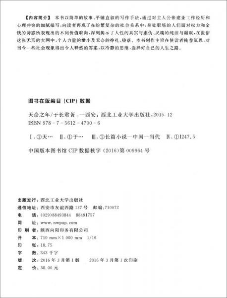 长篇小说：天命之年