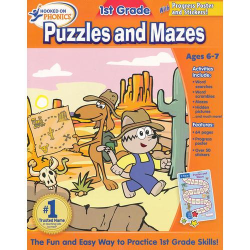 Hooked on Learning First Grade Puzzles and Mazes Workbook迷上学习 G-1 拼图和迷宫练习册