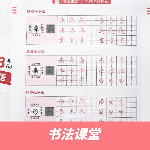 2025春开心活页练字帖三年级下册语文练字字帖专项训练人教版小学生专用字帖同步教材每日一练点阵控笔生字拼音描红练字本 开心教育
