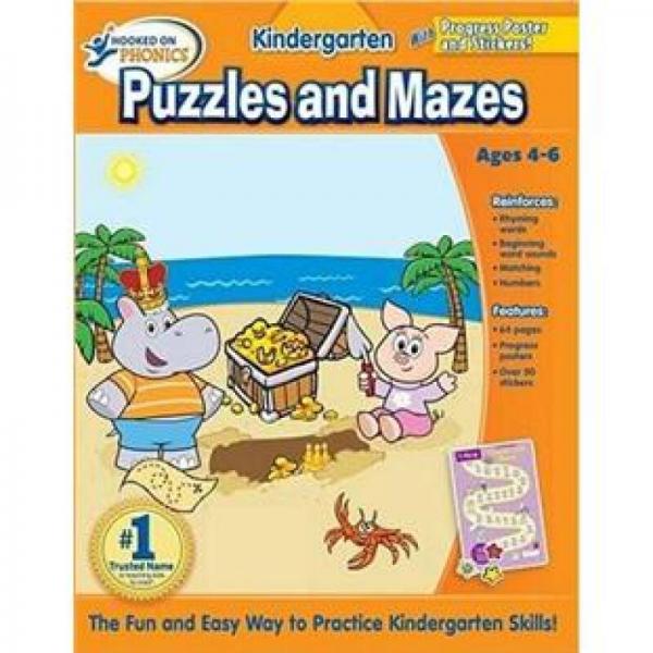 Hooked on Phonics Kindergarten Puzzles and Mazes Workbook