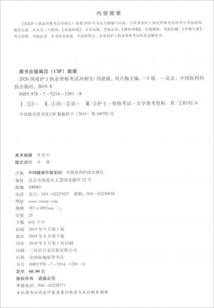 2020護(hù)士資格考試·2020國(guó)家護(hù)士執(zhí)業(yè)資格考試沖刺寶（第5版）