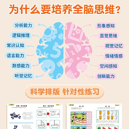 全套4冊兒童思維全腦測試訓練 邏輯與推理