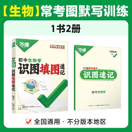 2025萬唯中考初中生物學識圖填圖速記默寫訓練七八年級生地會考復習資料