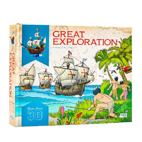 英文原版THE HISTORY OF EXPLORATIONS. THE SANTA MARIA 3D探索史 圣玛丽亚3D 小学STEM科普 创意手工操作书