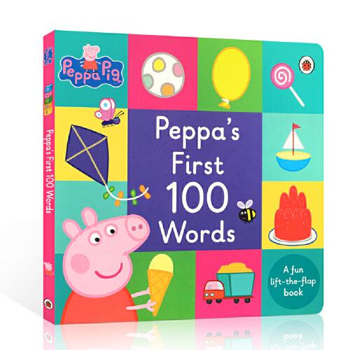 英文原版peppa\'s first 100 words佩奇100詞英語啟蒙翻翻書