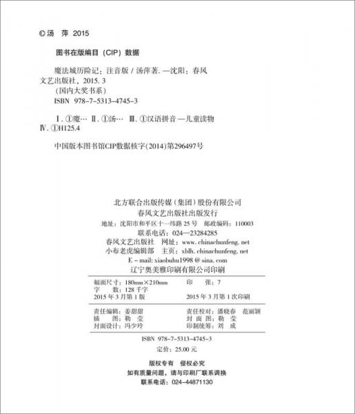 国内大奖书系：魔法城历险记