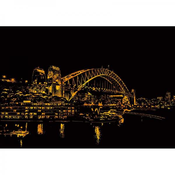 世界名城夜景刮画：悉尼夜景
