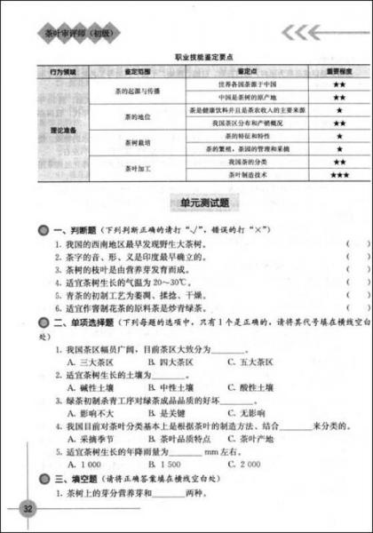 1+X職業(yè)技術(shù)職業(yè)資格培訓(xùn)教材：茶葉審評師（初級）