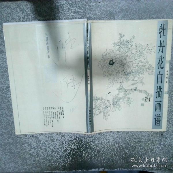 牡丹花白描畫譜